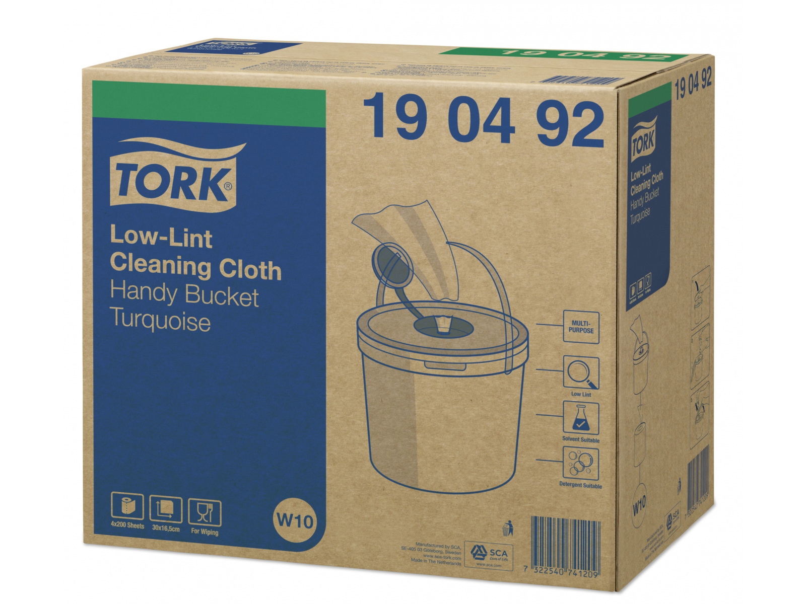 Czyściwo TORK 190492 Niskopylne Seledyn Kart 4 x Wiaderko z czyściwem